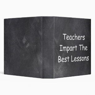 Teachers Best Lessons Chalkboard Design Gift Idea Binder