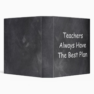 Teachers Best Plan Chalkboard Design Gift Idea Binder