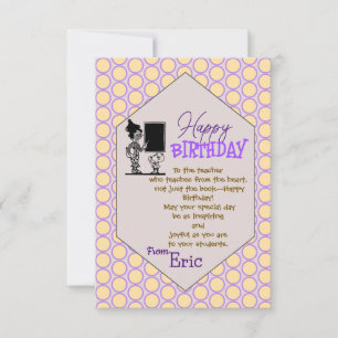 Teacher's Birthday  Card