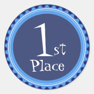 Teacher's Blue First Place Award Stickers
