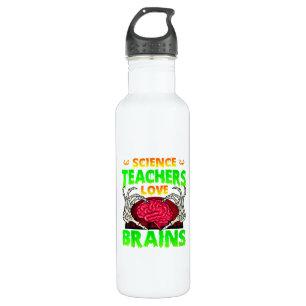 Teachers Brains Skeleton Hand Heart Halloween 710 Ml Water Bottle