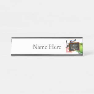 Teacher's Chalkboard Desk Name Plate