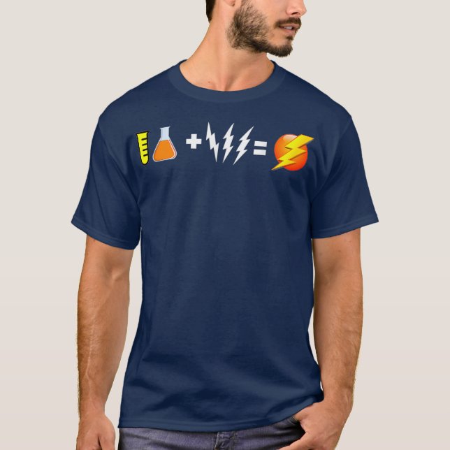 Teachers Chemistry plus Lightning equals Flash T-Shirt (Front)