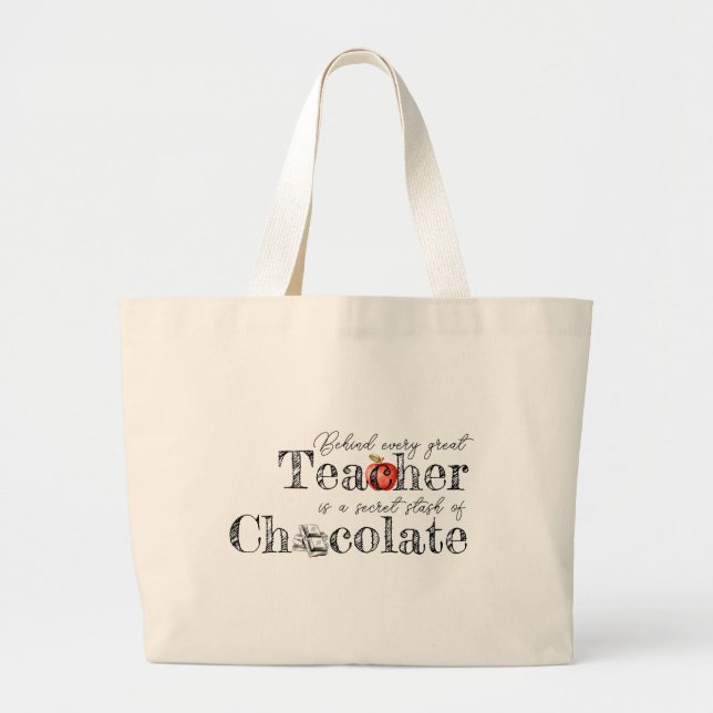 Teacher's Chocolate Stash Tote Bag (Front)