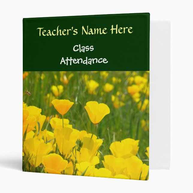 Teacher's class binders custom Class Attendance (Front/Inside)