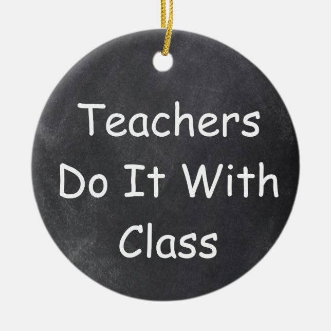 Teachers Class Chalkboard Design Gift Idea Ceramic Ornament (Front)