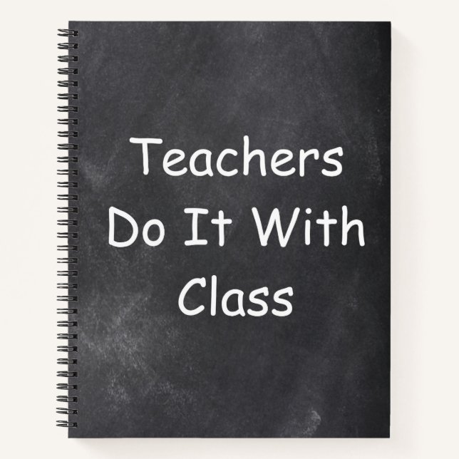 Teachers Class Chalkboard Design Gift Idea Notebook (Front)