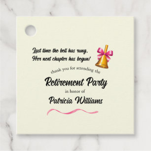 Teachers Classic School Bell Retirement Party Favour Tags