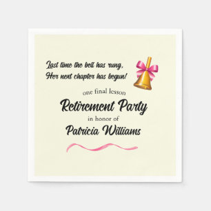 Teachers Classic School Bell Retirement Party Napkin