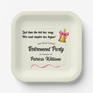 Teachers Classic School Bell Retirement Party Paper Plate