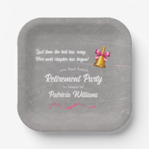 Teachers Classic School Bell Retirement Party Paper Plate