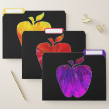 Teachers Colourful Apples File Folder Set