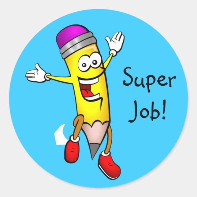 Teacher's Cute Pencil Award Stickers (Front)