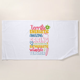Teacher's Day Amazing Caring Teacher Beach Towel
