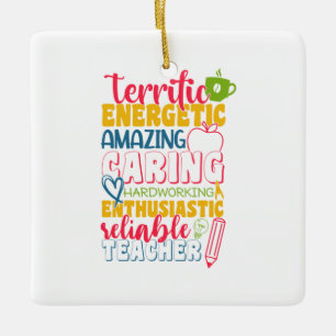 Teacher's Day Amazing Caring Teacher Ceramic Ornament