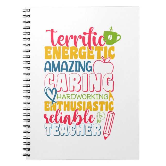 Teacher's Day Amazing Caring Teacher Notebook (Front)