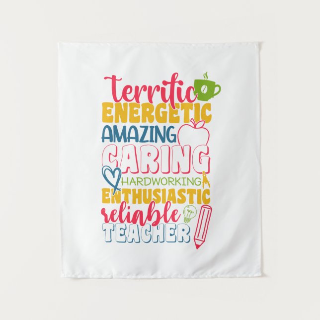 Teacher's Day Amazing Caring Teacher Tapestry (Front)