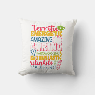 Teacher's Day Amazing Caring Teacher Throw Pillow