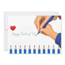 Teachers' Day Appreciation Flat Thank you Card