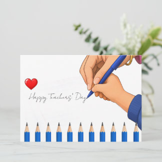 Teachers' Day Appreciation Flat Thank you Card