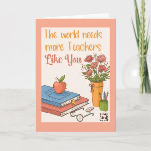 Teacher's Day Card with Flowers
