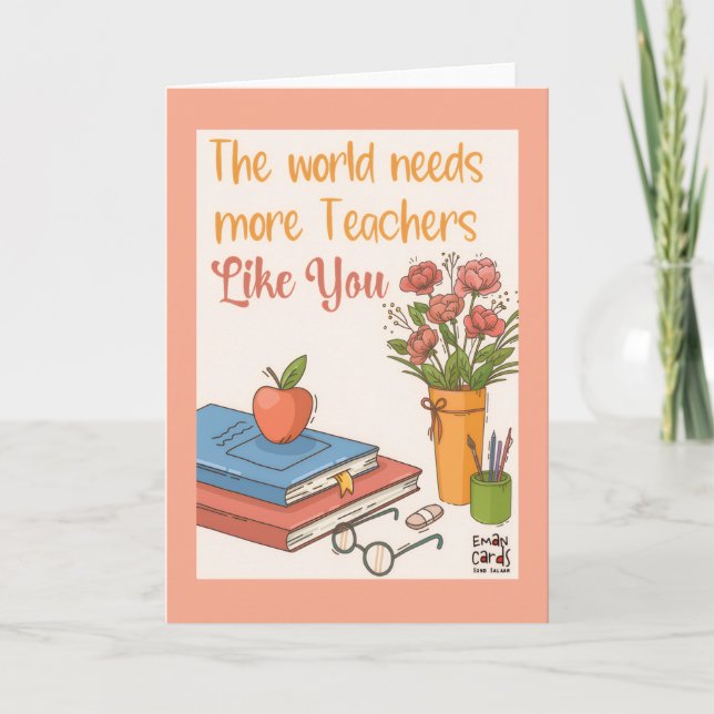 Teacher's Day Card with Flowers (Front)