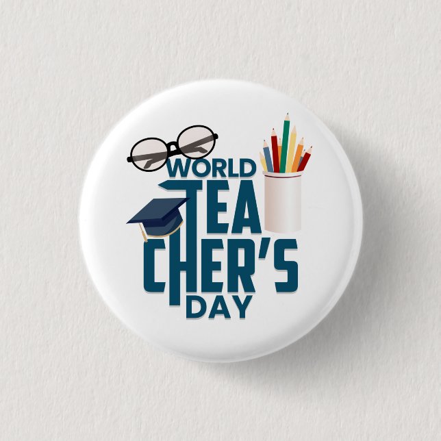 Teachers Day    Keychain 1 Inch Round Button (Front)