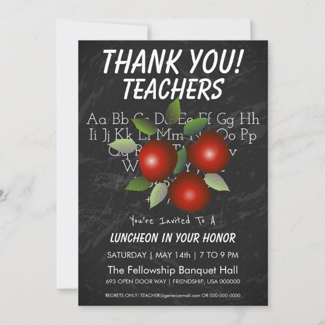Teachers Day | Teacher Appreciation Invitations (Front)