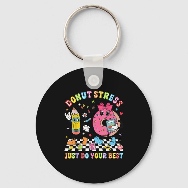Teachers Donut Stress Just Do Your Test Day Boys G Keychain (Front)