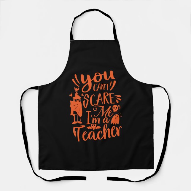 Teachers Funny Halloween Costumes Idea Apron (Front)