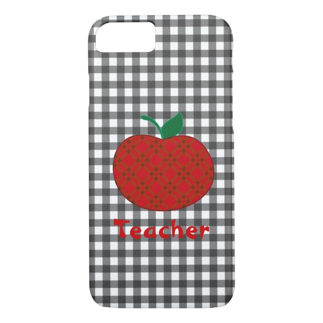 Teacher's Gingham Apple iPhone 7 case (Back)