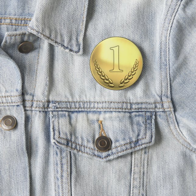 Teacher's Gold 1st Place Award 2 Inch Round Button (In Situ)
