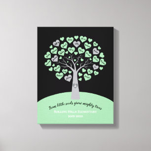 TEACHERS GRADUATION GIFT Tree Memory Keepsake Canvas Print