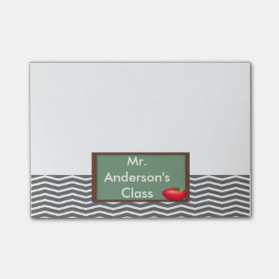 Teachers Grey Chevron Chalkboard Post-it® Notes