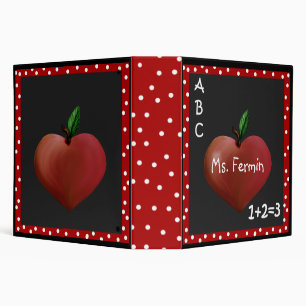 Teacher's Heart Apple Binder