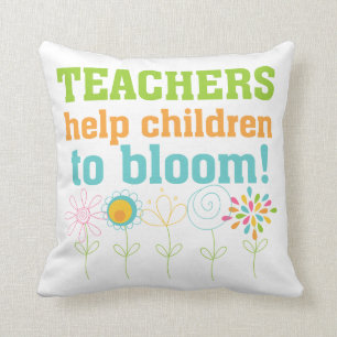 Teachers Help Children Bloom Throw Pillow