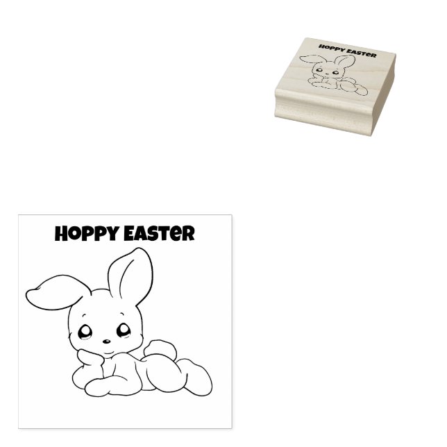 Teachers Hoppy Easter  Rubber Stamp (Stamped)