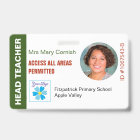 Teachers ID Name Tag, Job Title & Logo Photo