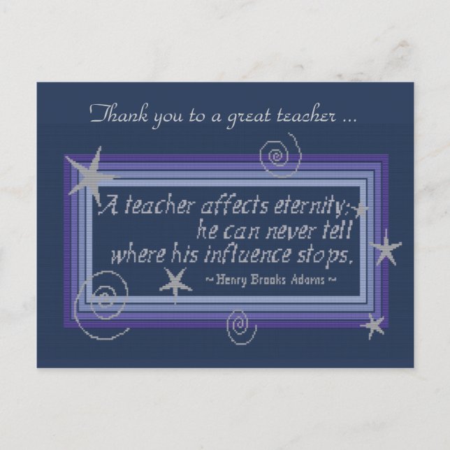 TEACHER'S INFLUENCE POSTCARD (Front)