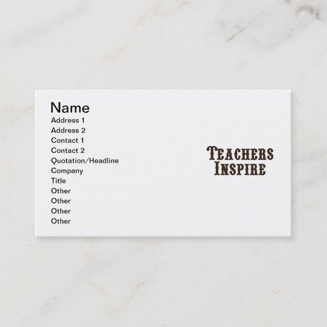 Teachers Inspire Business Card (Front)