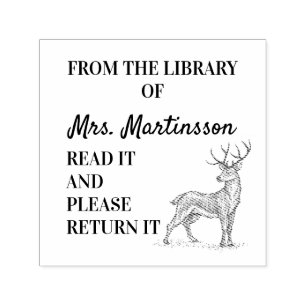 Teacher's Library Read It Return It Deer Self-inking Stamp