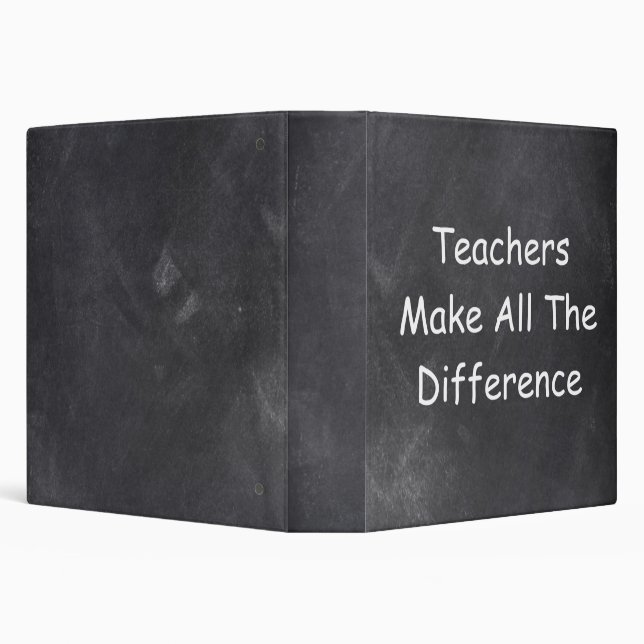 Teachers Make Difference Chalkboard Gift Idea Binder (Background)