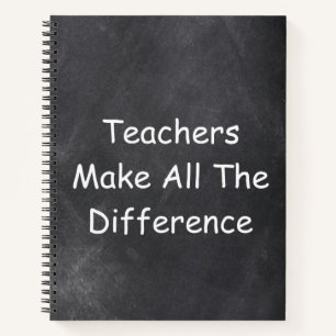 Teachers Make Difference Chalkboard Gift Idea Notebook