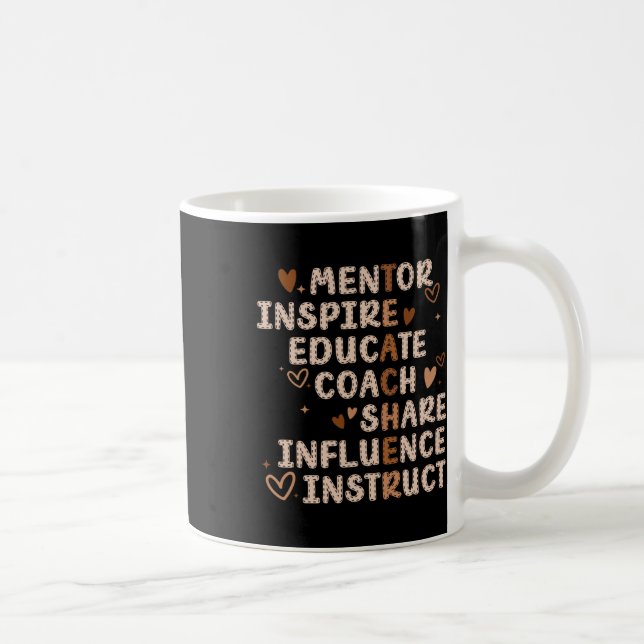 Teachers Mentor Inspire Educate Coach Share Influe Coffee Mug (Right)