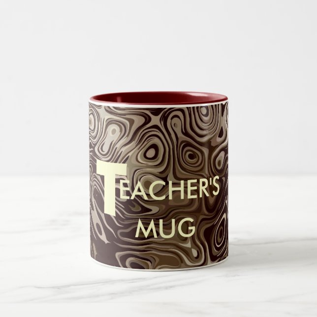 Teachers Mug Beige And Brown Swirl Pattern (Center)