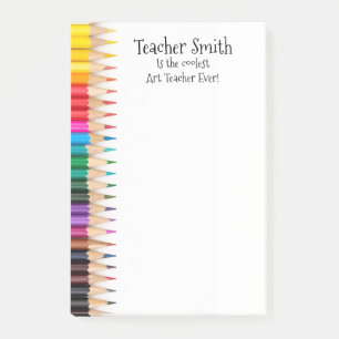 Teachers name coolest ever coloured pencils post-it notes