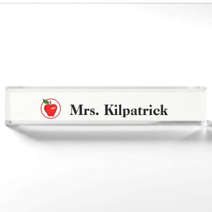 Teachers Name Plate with Apple