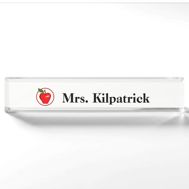 Teachers Name Plate with Apple (Front)