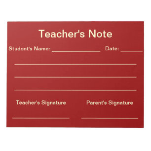 Teacher's Note Notepad (Red)