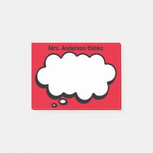 Teacher's Personalized thinking bubble Post-it Not Post-it Notes